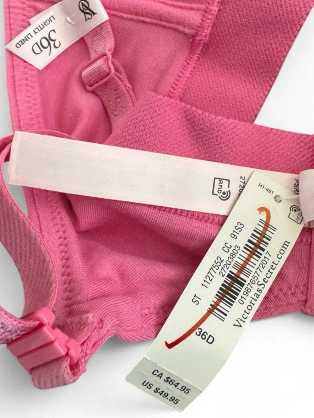 NWT Victoria’s Secret Pink Rhinestone Logo Lightly Lined Wireless Bra 36D